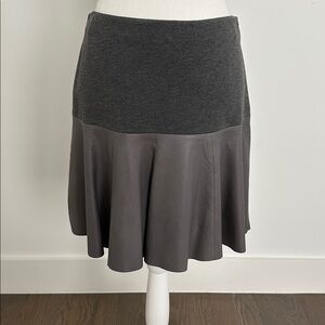 Hinge Charcoal and Slate Leather and Fabric Mini Skirt